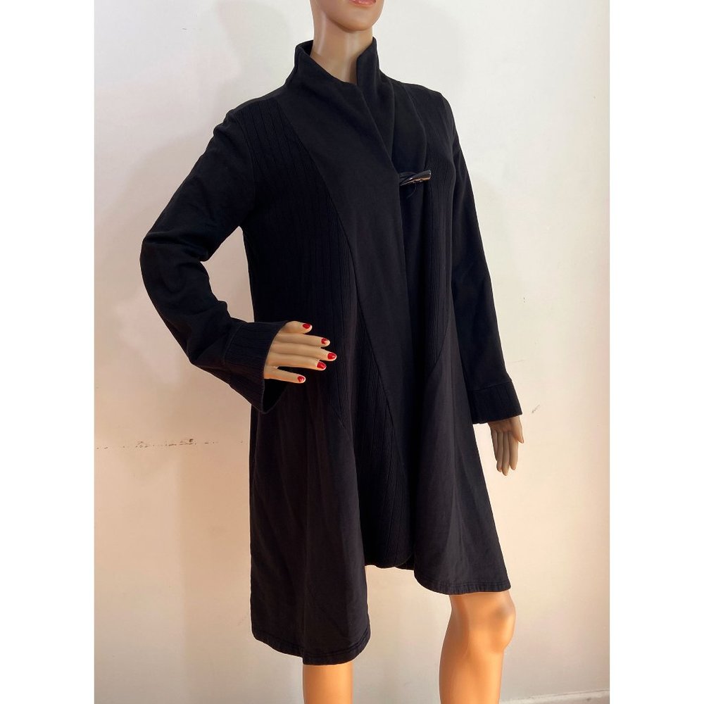 Woo Black Long Sleeve Sweater Jacket Swing Coat size 2